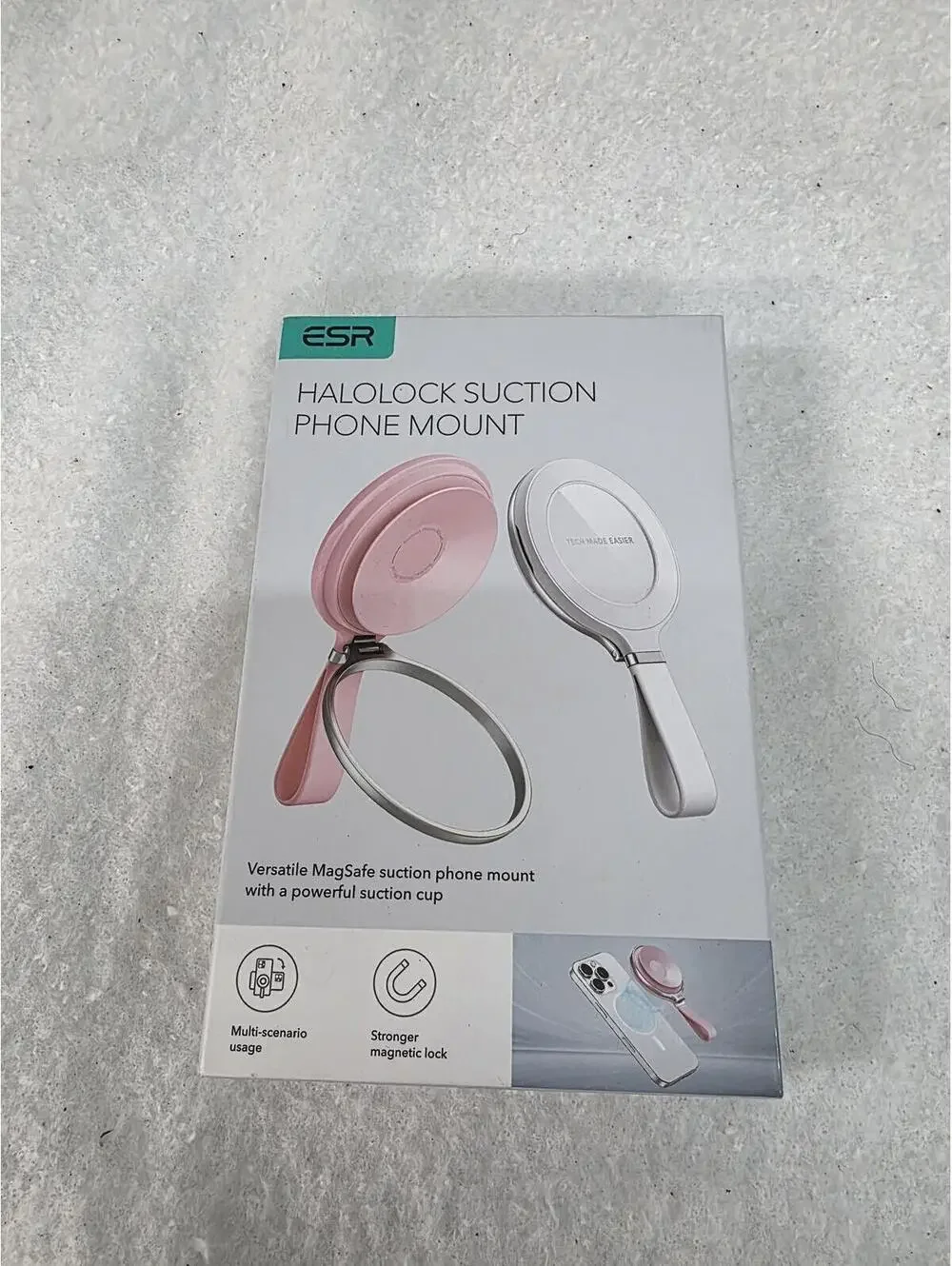 ESR HaloLock Suction Phone Mount Ring Stand - Pink
